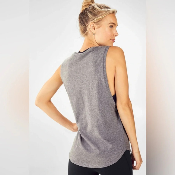 Fabletics Janis Muscle Tank Mindset Is Everything in Grey Size S - Picture 3 of 11